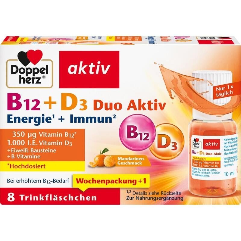 DOPPELHERZ B12+D3 Duo Aktiv Trinkampullen