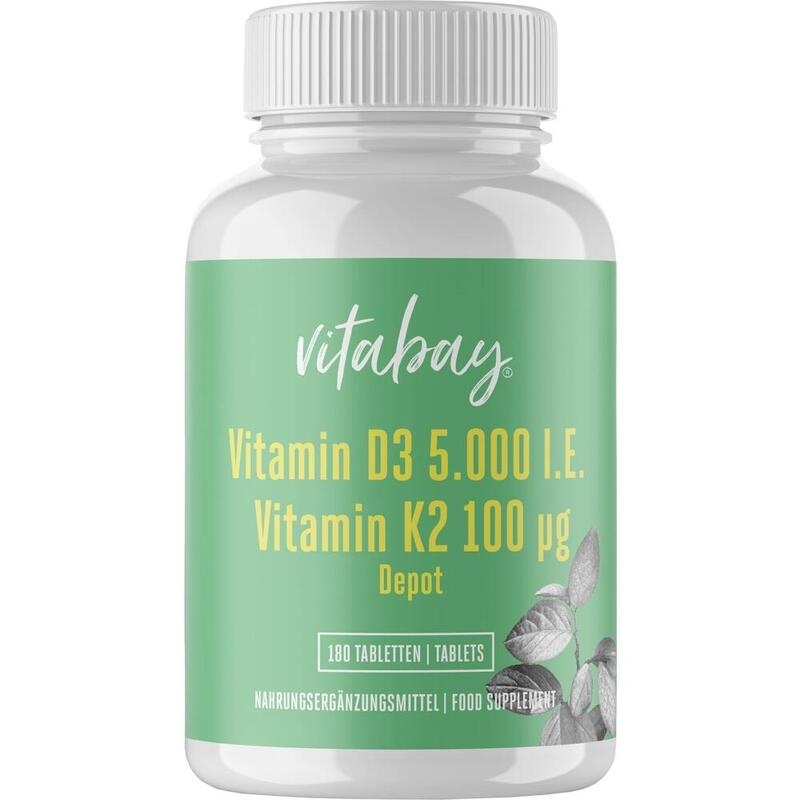 VITAMIN D3 DEPOT 5000 I.E.+Vitamin K2 7100 μg Tab.